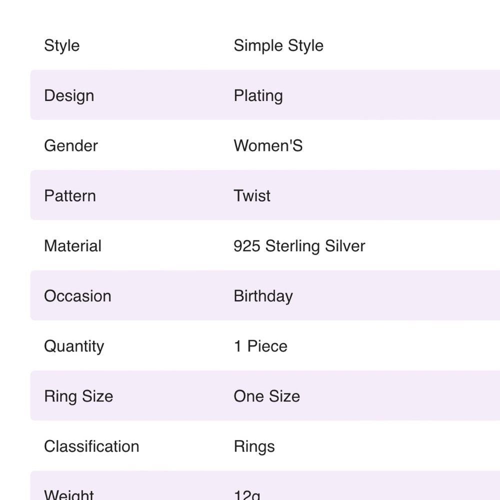 925 Sterling Silver Twist Rings. One size. - Picture 5 of 8